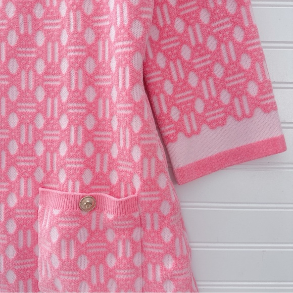 Maje Roadina Jacquard Knit Mini Dress In Pink NWT - Picture 10 of 12